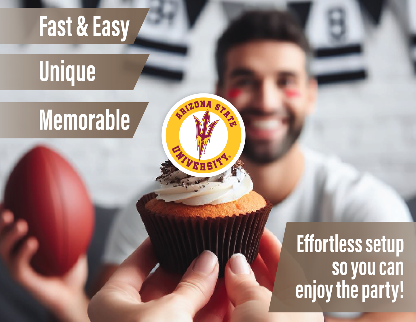 Arizona State Sun Devils Cupcake Toppers (24 Pieces)