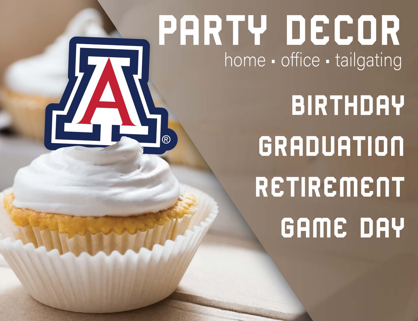 Arizona Wildcats Party Decorations with Banner and Cupcake Toppers (42 Pieces)