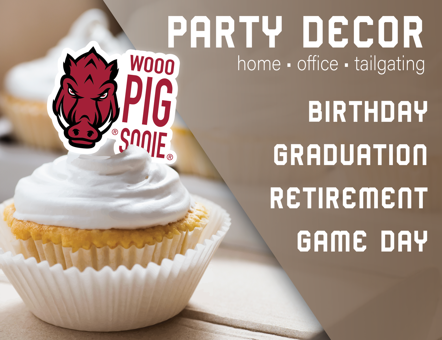 Arkansas Razorbacks Party Decorations with Banner and Cupcake Toppers (42 Pieces)