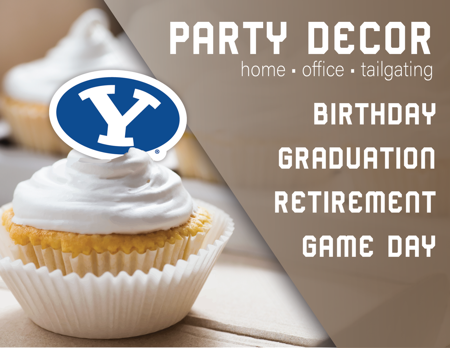 BYU Cougars Cupcake Toppers (24 Pieces)