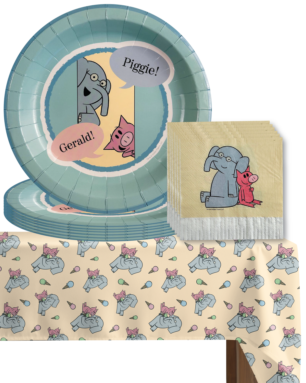 Elephant and Piggie Tableware Set (Serves 12)