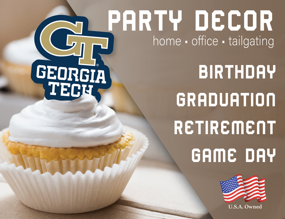 Georgia Tech Graduation Decorations University Cupcake Toppers 24 Pcs