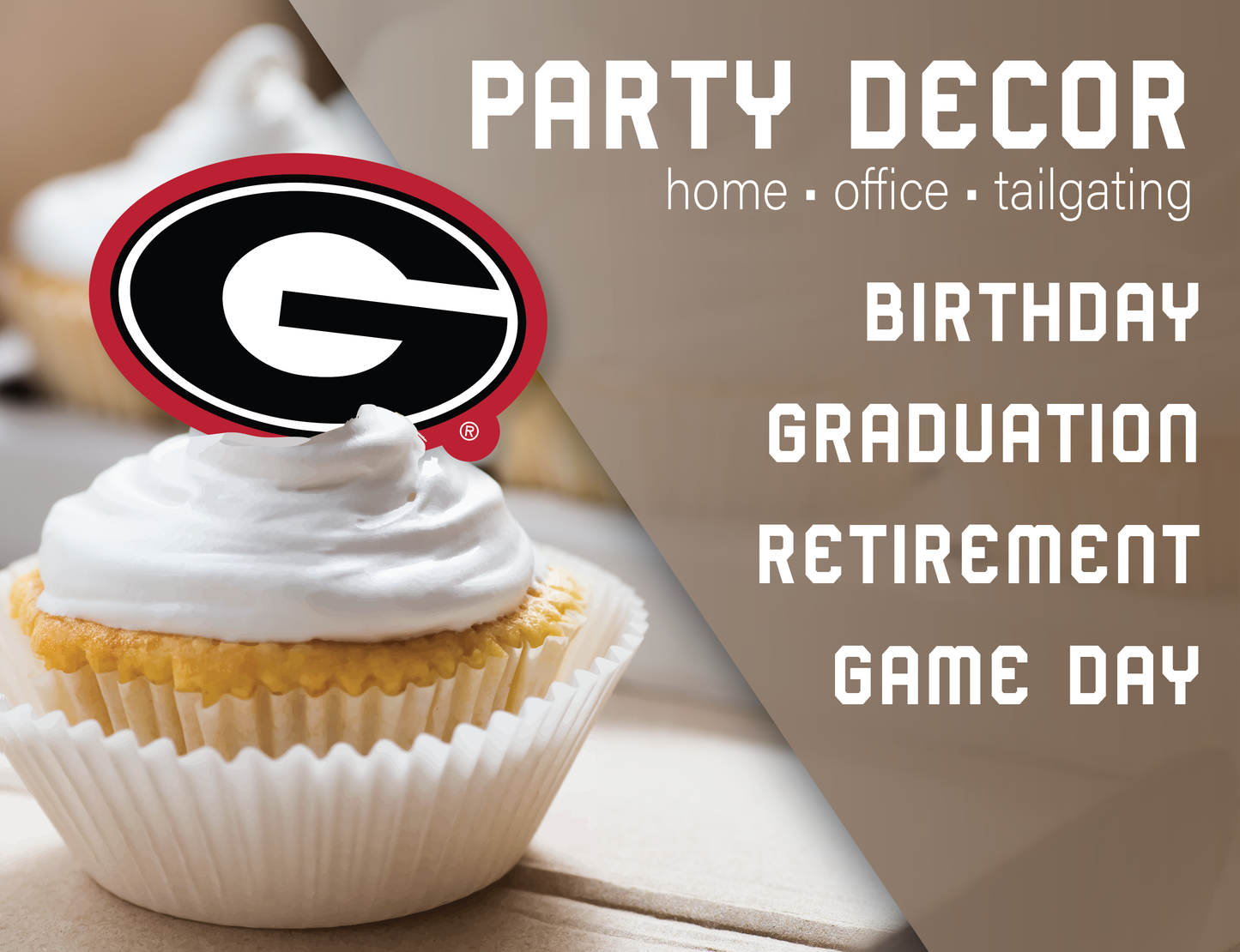 Georgia Bulldogs Cupcake Toppers (24 Pieces)