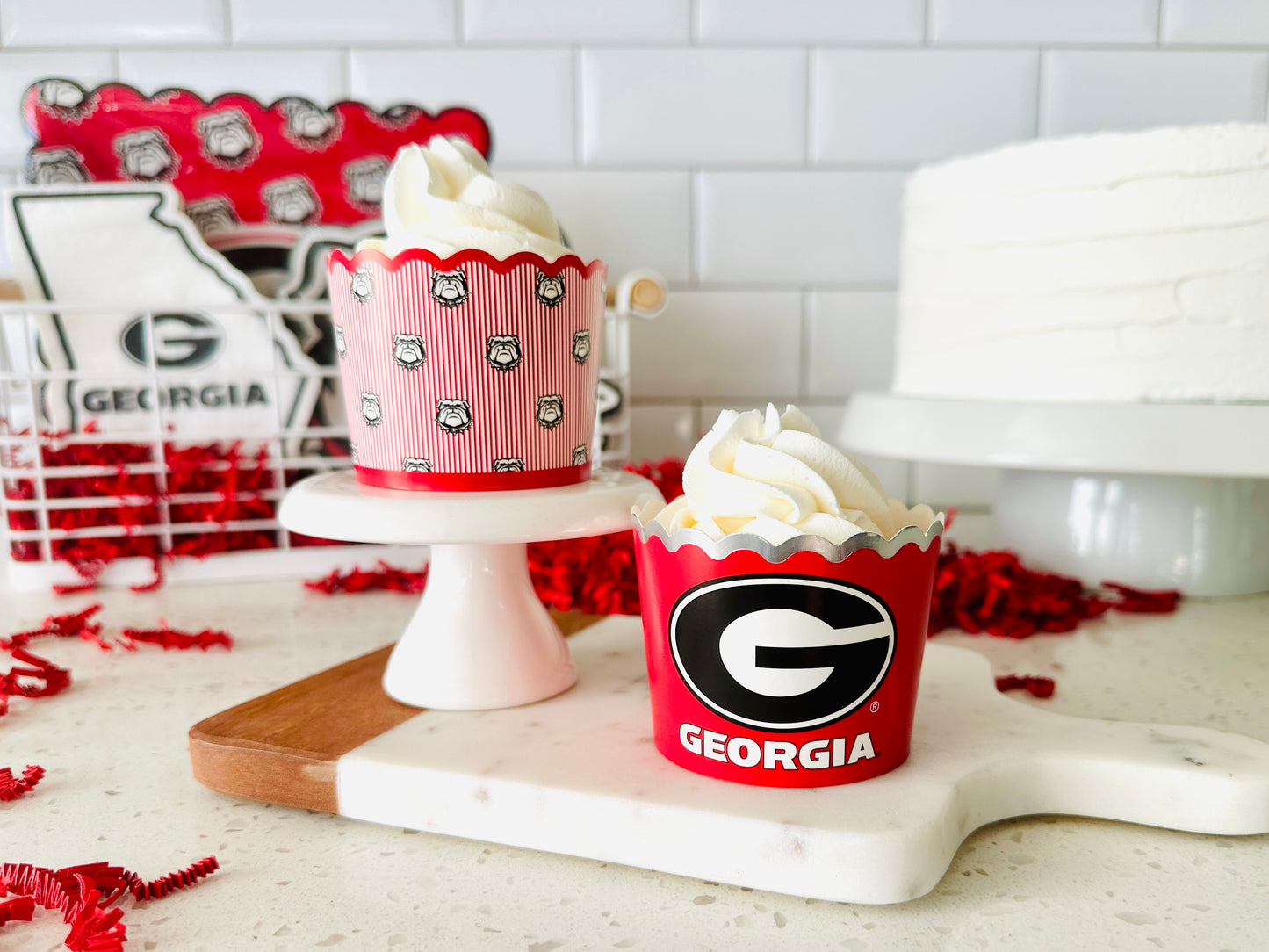University of Georgia Baking Cups (48 Pcs) for UGA Football, Birthday, and Graduation Party Decorations (Georgia Bulldogs)