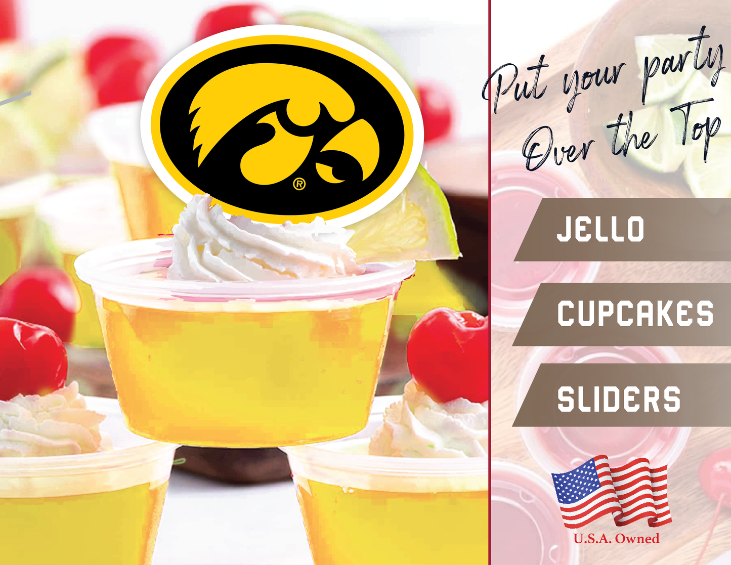 Iowa Hawkeyes Tide Cupcake Toppers (24 Pieces)