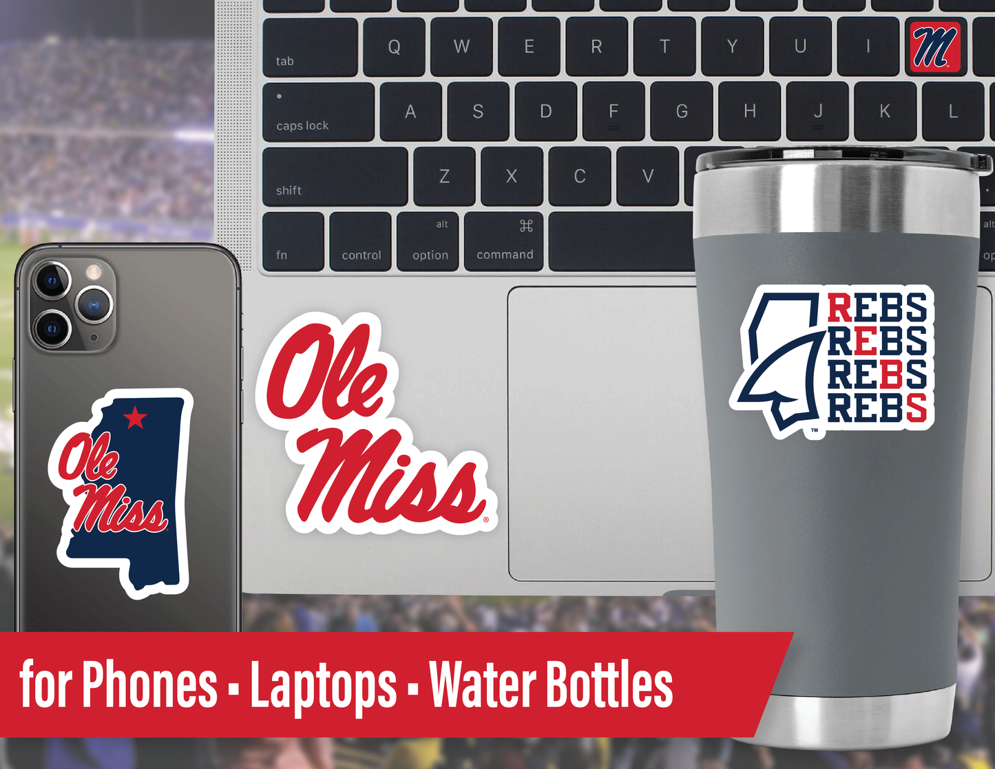 Ole Miss Rebel Sticker Set (14 Pieces)