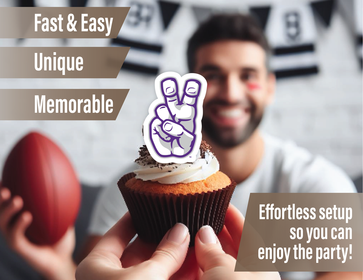 TCU Horned Frogs Cupcake Toppers (24 Pieces)