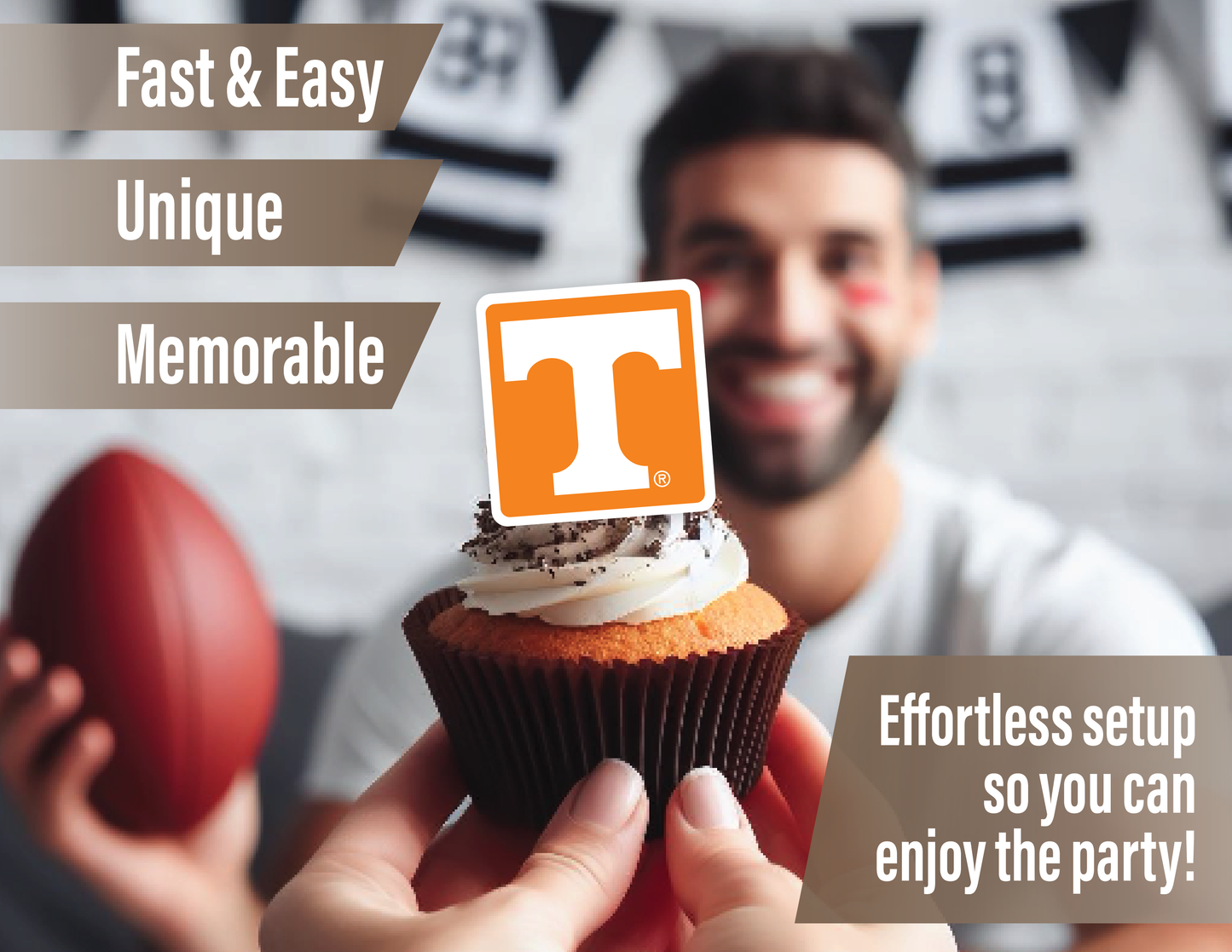 Tennessee Vols Party Decorations with Banner and Cupcake Toppers (42 Pieces)