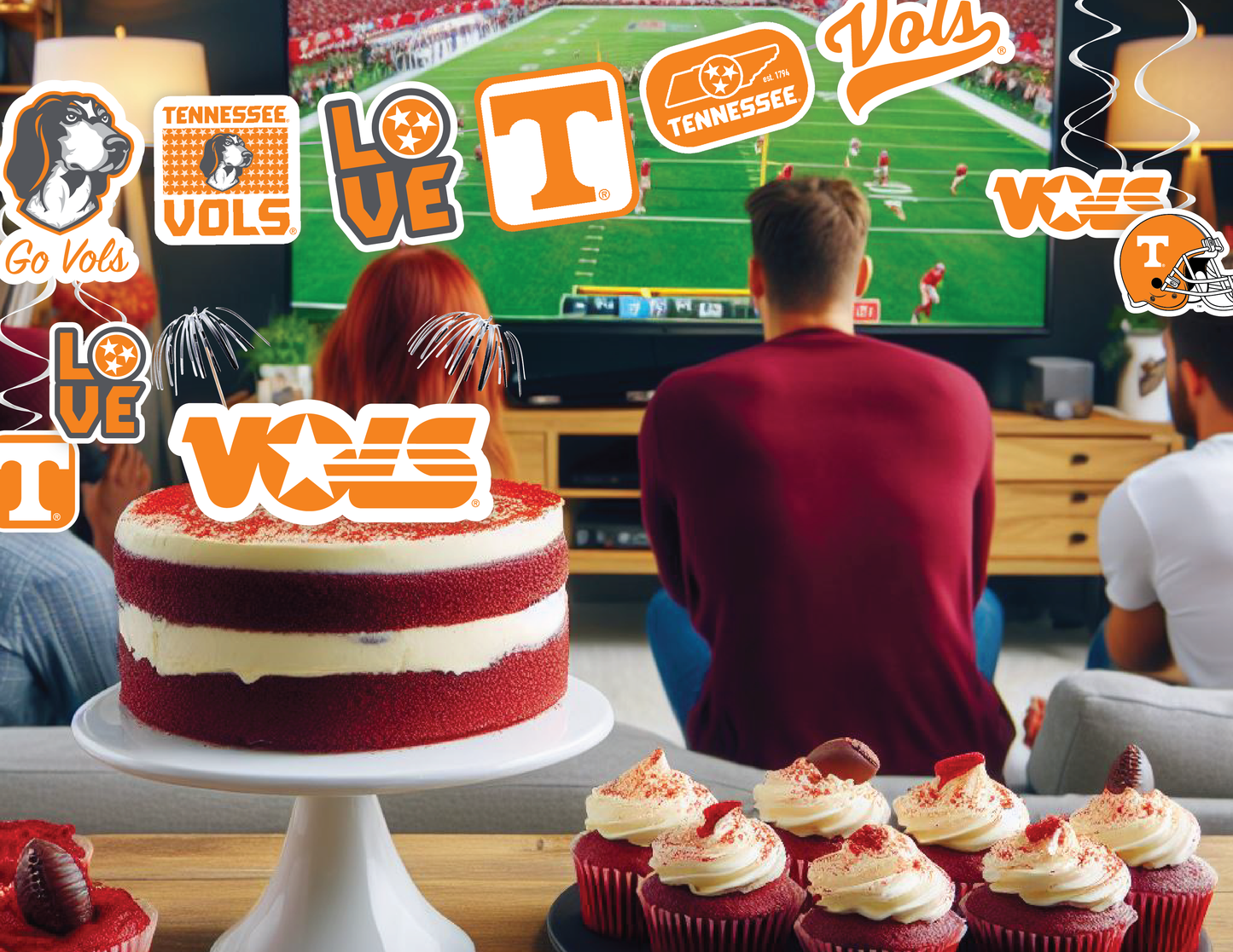 Tennessee Vols Party Decorations with Banner and Cupcake Toppers (42 Pieces)