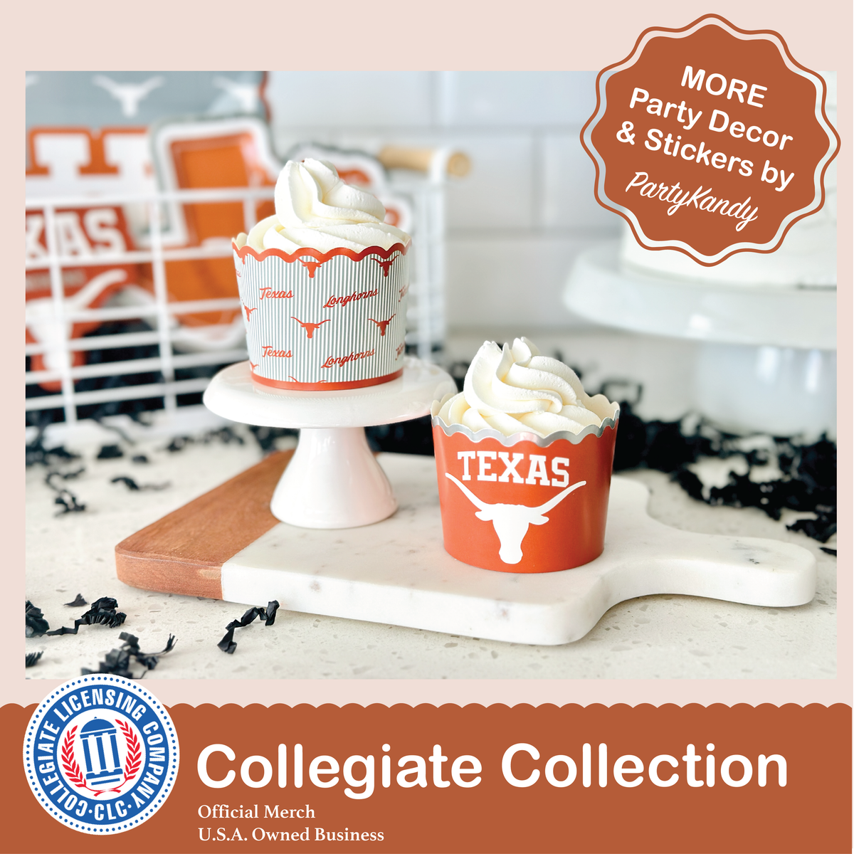 Texas Longhorns Paper Fan UT Backdrop Birthday Graduation Party Decor 6 Pcs