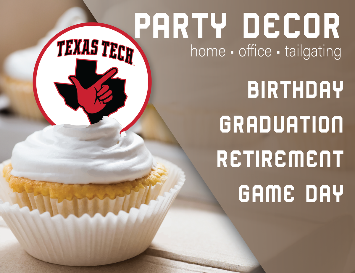 Texas Tech Merch Party Decorations Cupcake Toppers Graduation Decor 24 Pc