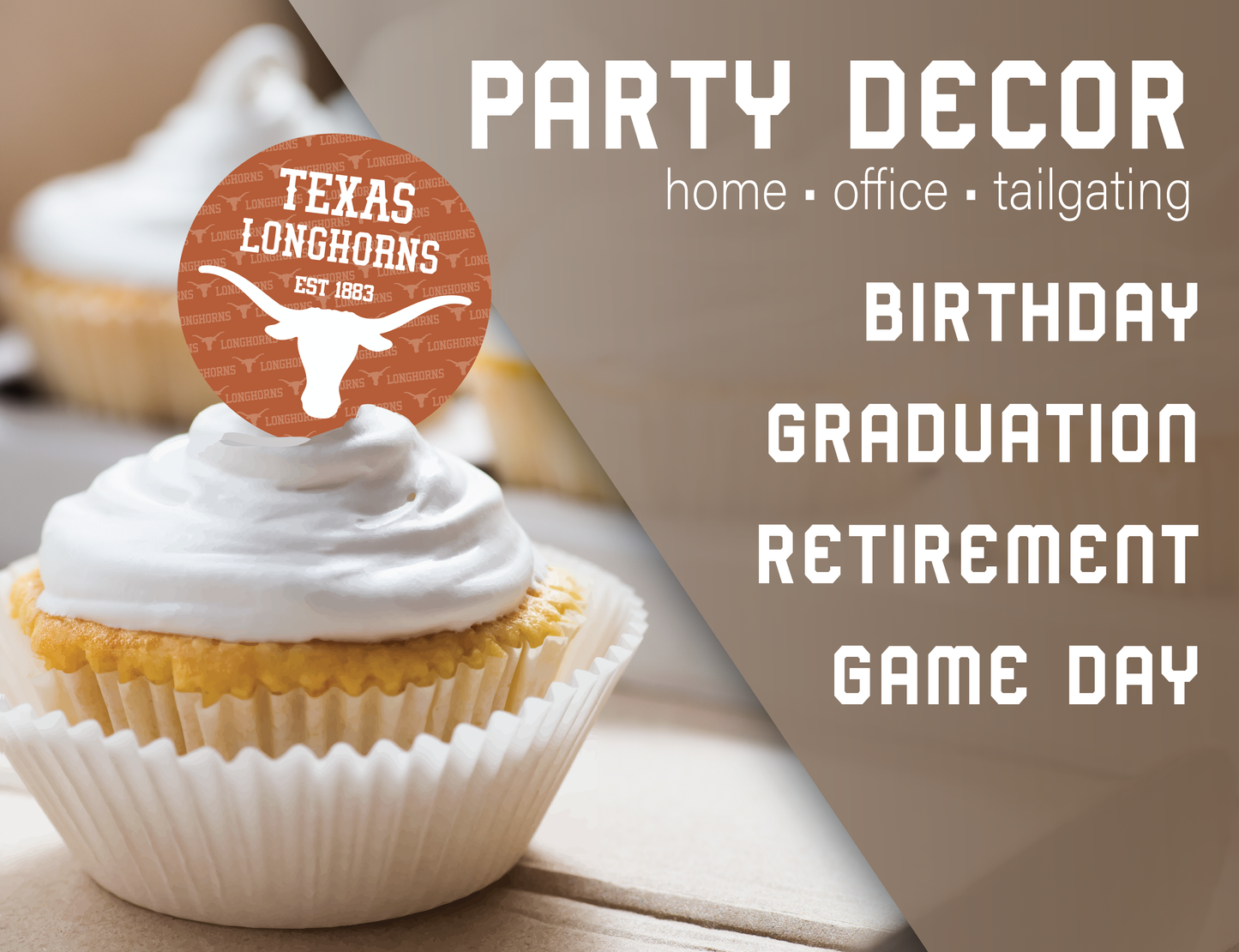 Texas Longhorns Party Decorations with Banner and Cupcake Toppers (42 Pieces)