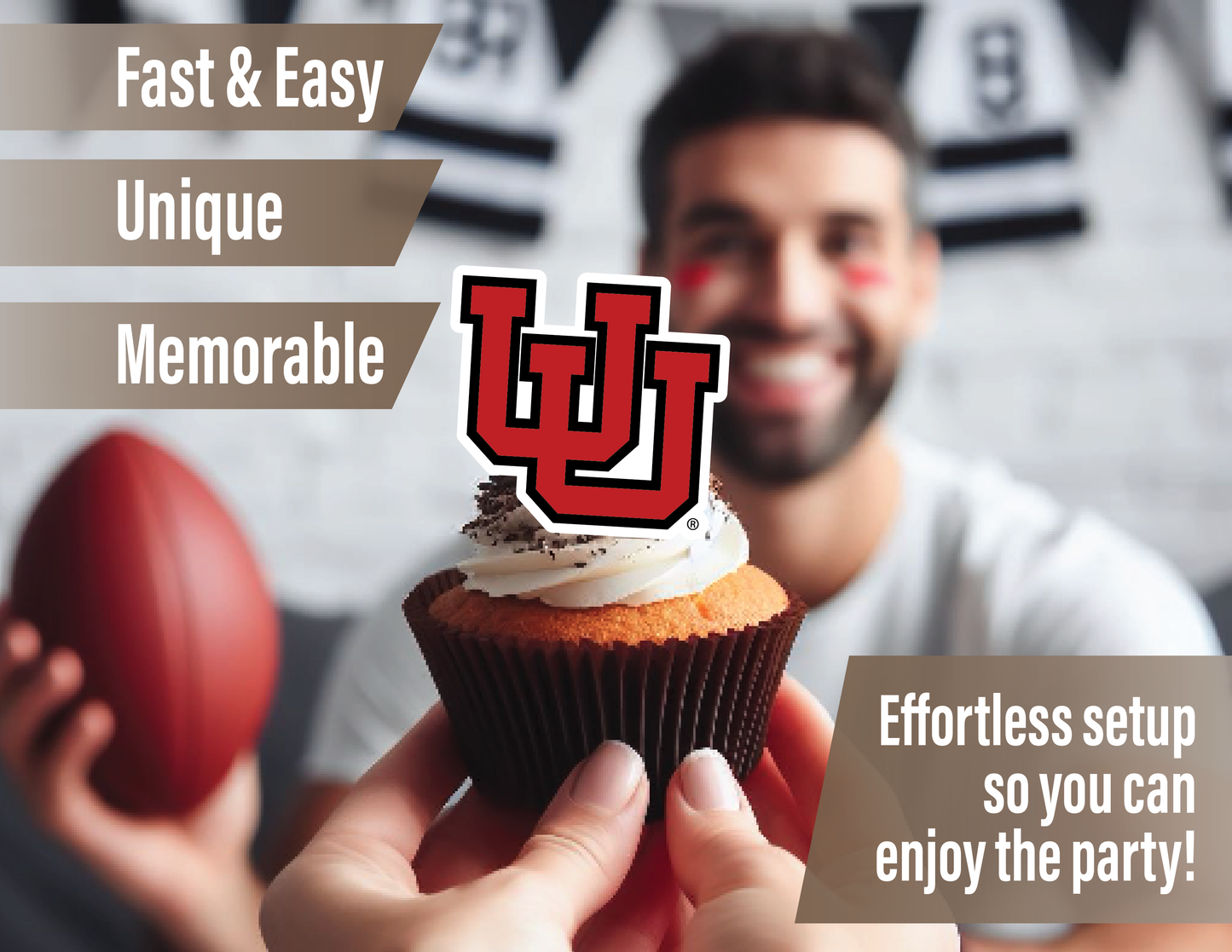 Utah Utes Cupcake Toppers (24 Pieces)