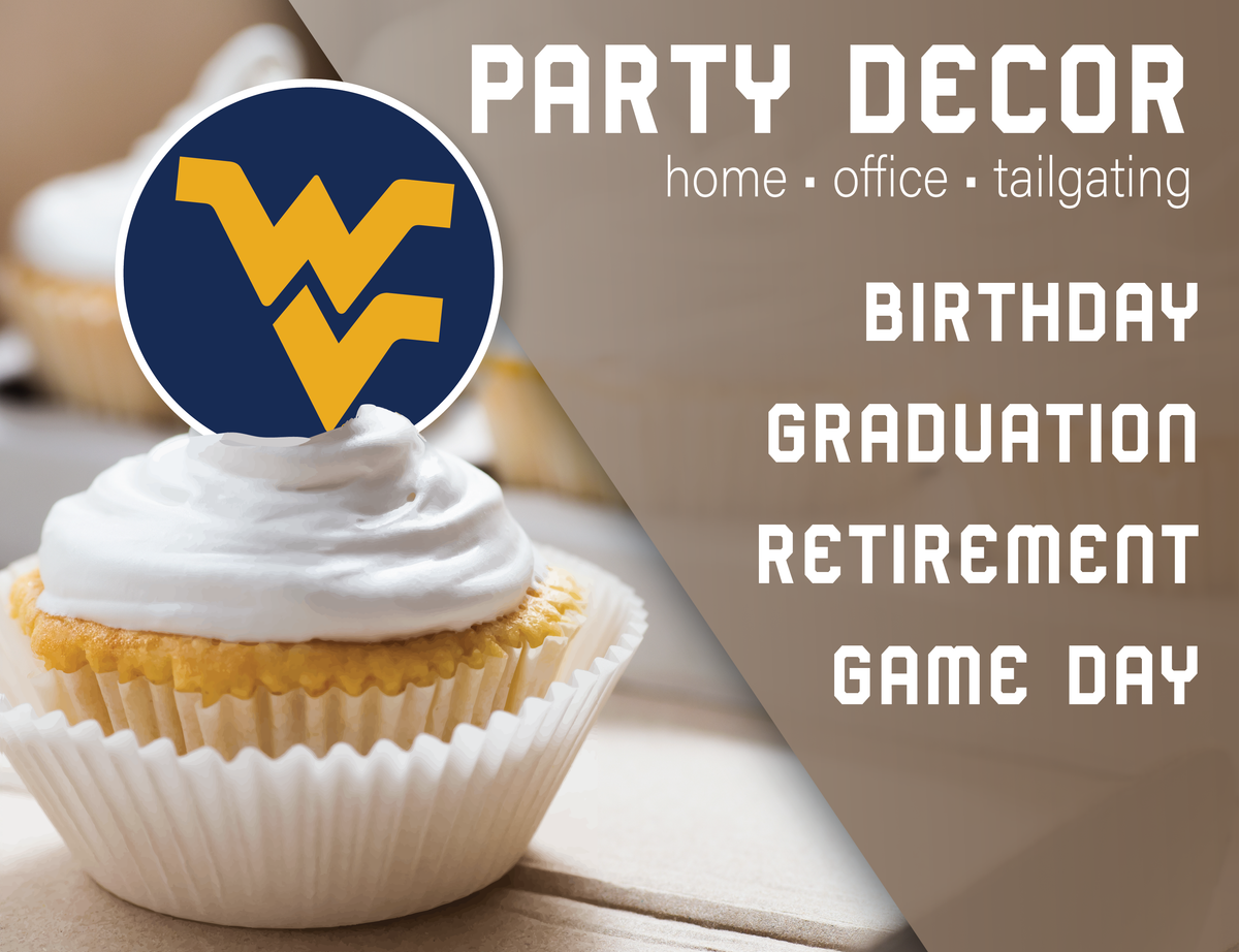 WVU Graduation Decorations Party Decor Cupcake Toppers West Virginia 24 Pc