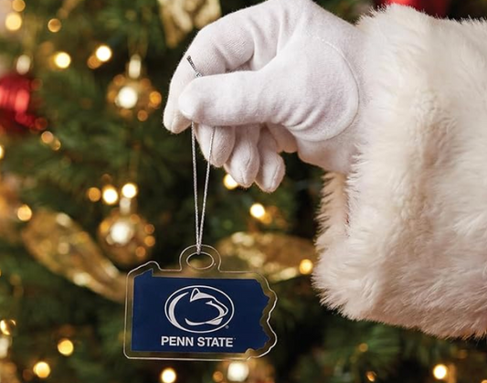 Penn State Nittany Lions 12-day ornament advent calendar with blue and white acrylic ornaments and trivia cards