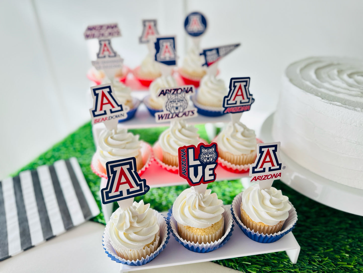 Arizona Wildcats Tide Cupcake Toppers (24 Pieces)