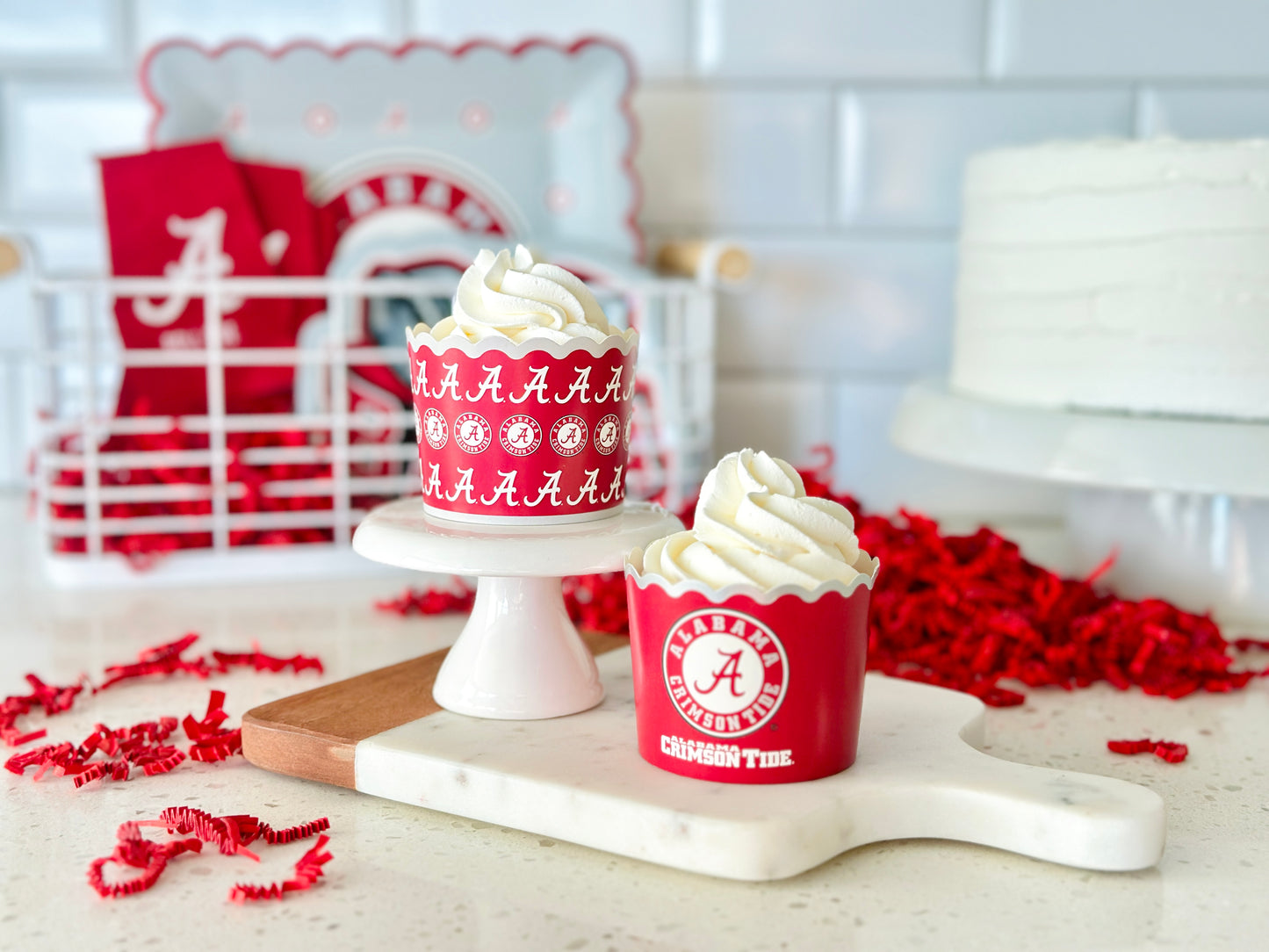 University of Alabama Baking Cups (48 Pcs) for Bama Football, Birthday, and Graduation Party Decorations (Alabama Crimson Tide)