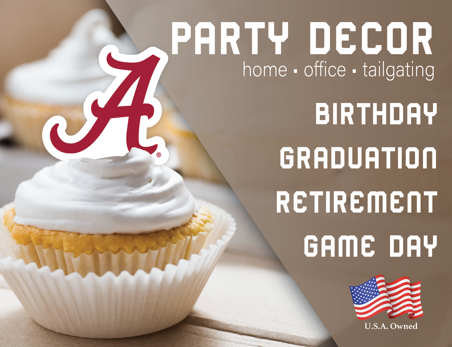 Alabama Crimson Tide Party Decorations with Banner and Cupcake Toppers (42 Pieces)
