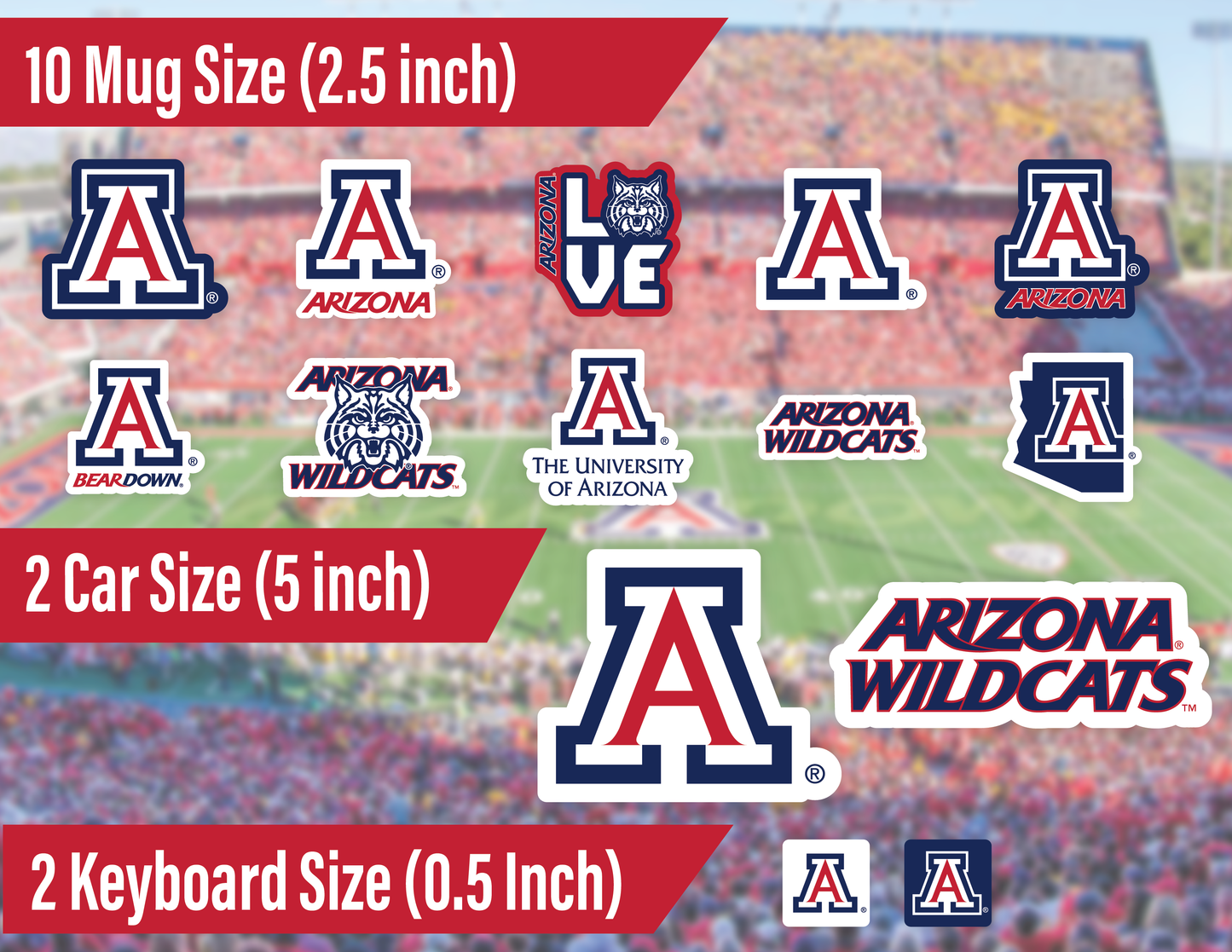 Arkansas Razorbacks Sticker Set (14 Pieces)