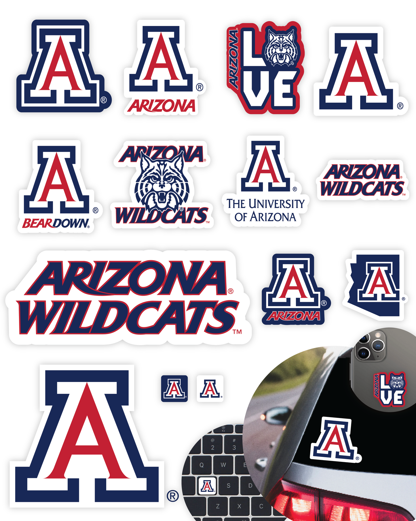 Arkansas Razorbacks Sticker Set (14 Pieces)