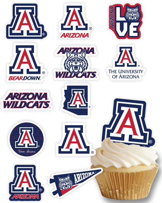 Arizona Wildcats Tide Cupcake Toppers (24 Pieces)