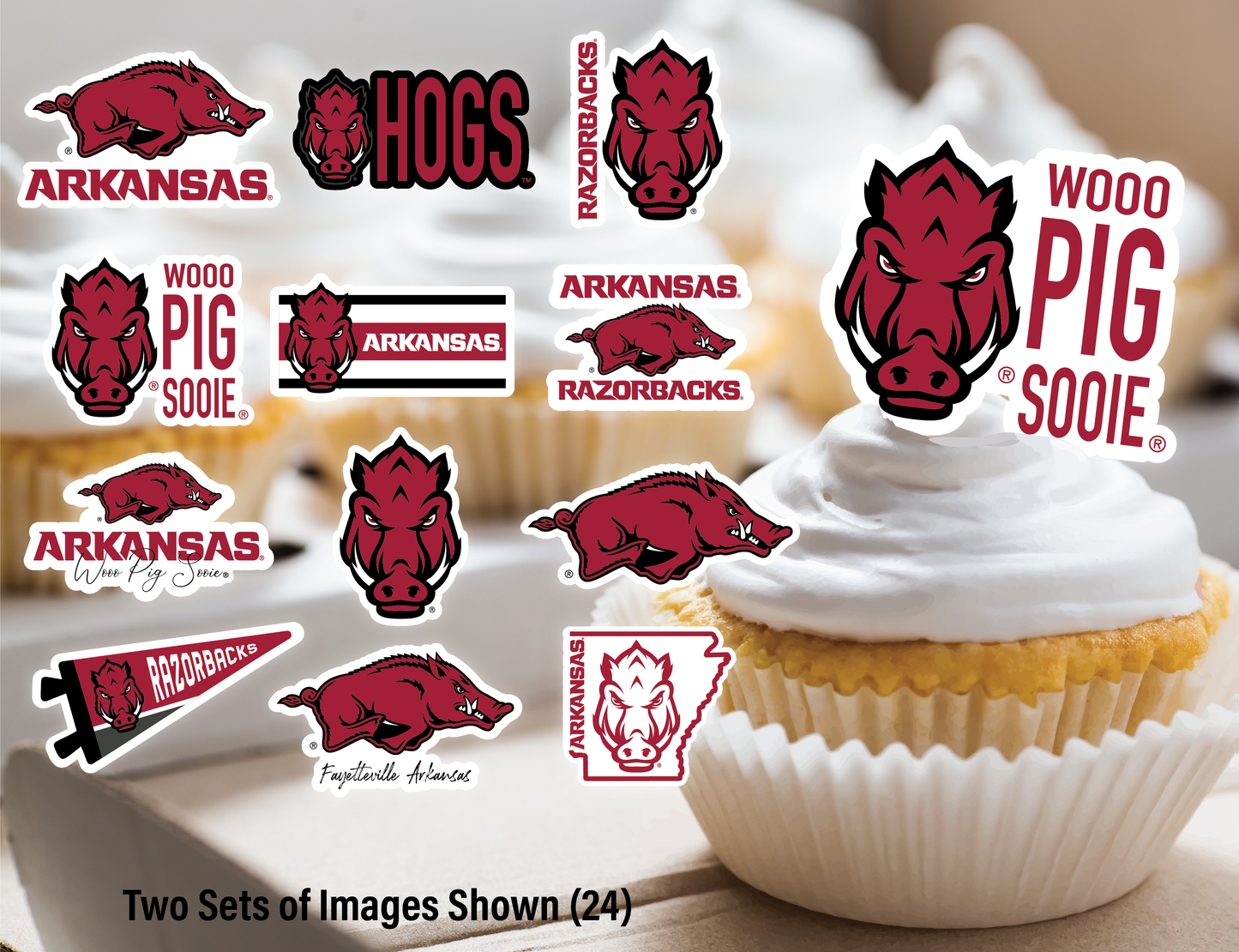 Arkansas Razorbacks Party Decorations with Banner and Cupcake Toppers (42 Pieces)