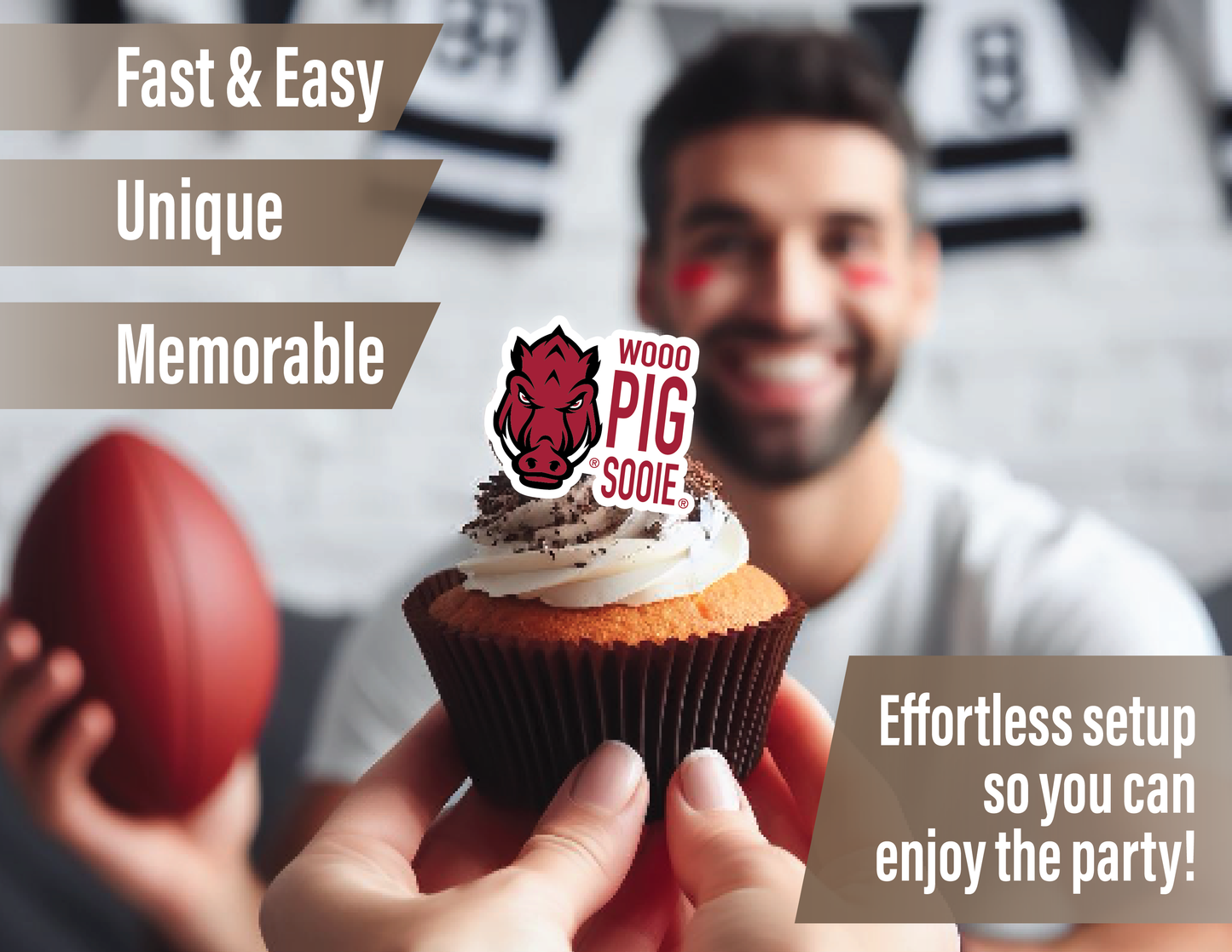 Arkansas Razorbacks Party Decorations with Banner and Cupcake Toppers (42 Pieces)