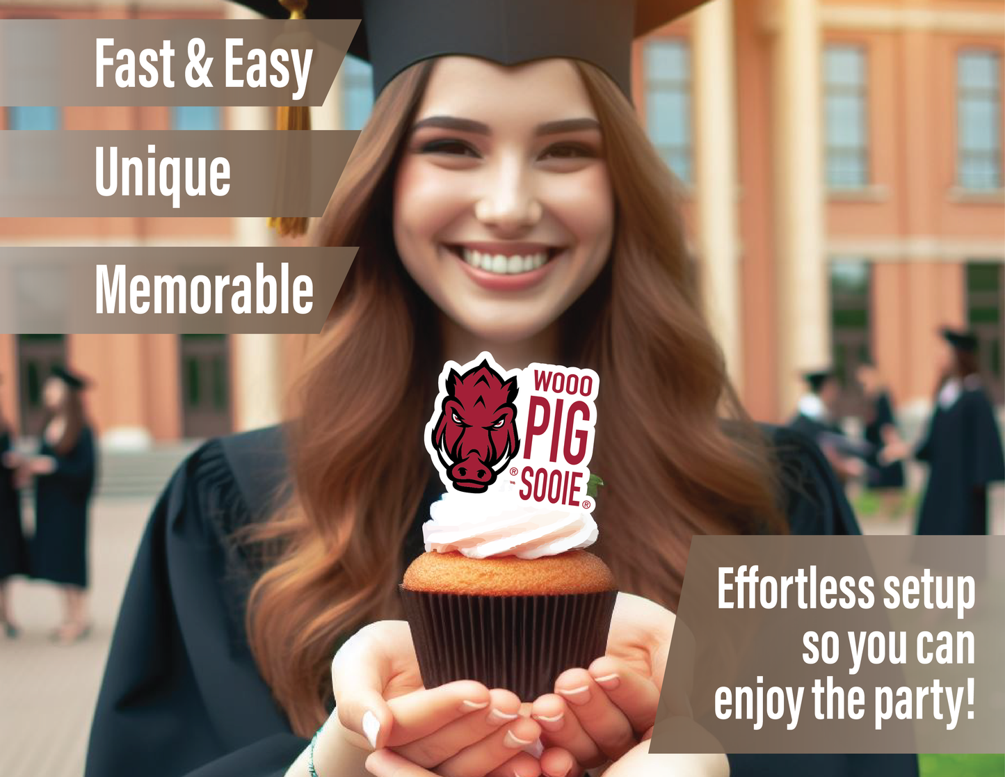 Arkansas Razorbacks Party Decorations with Banner and Cupcake Toppers (42 Pieces)