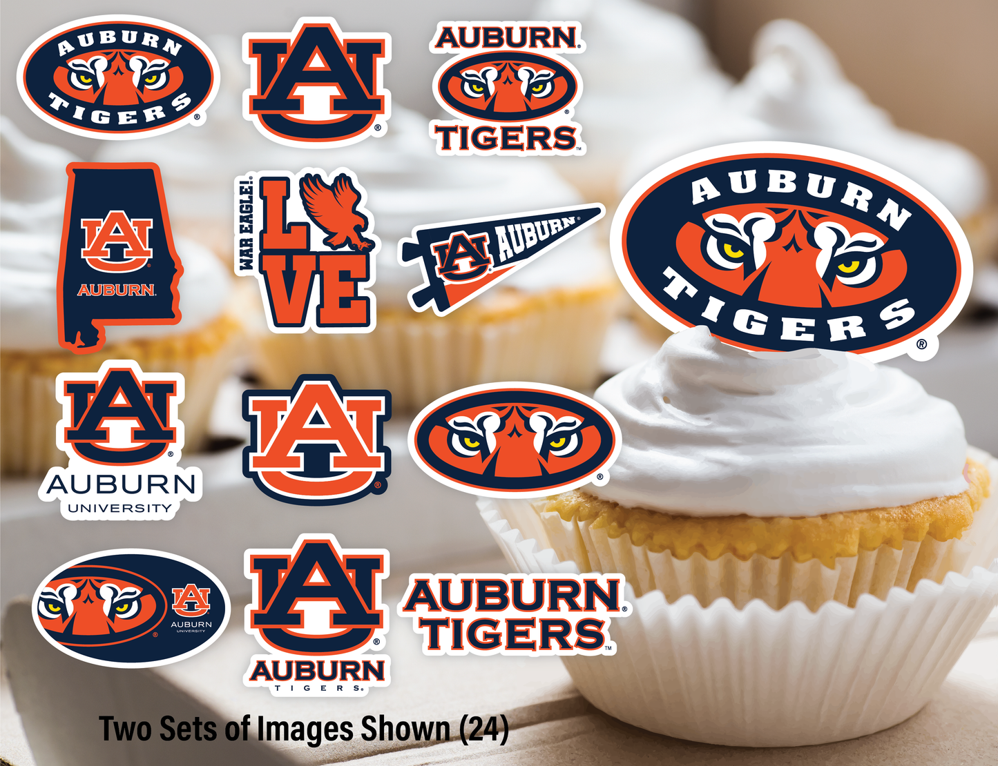 Auburn Tigers Party Decorations with Banner and Cupcake Toppers (42 Pieces)