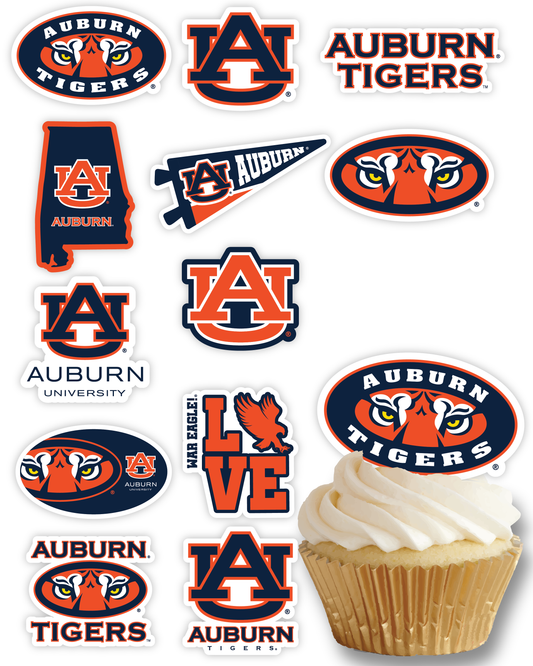 Auburn Tigers Cupcake Toppers (24 Pieces)
