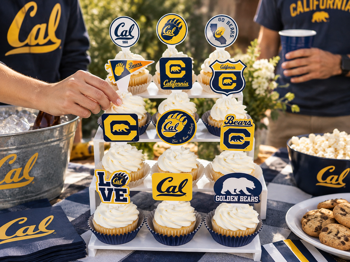 UC Berkeley merch Graduation Decorations Cupcake Toppers Party 24 Pcs