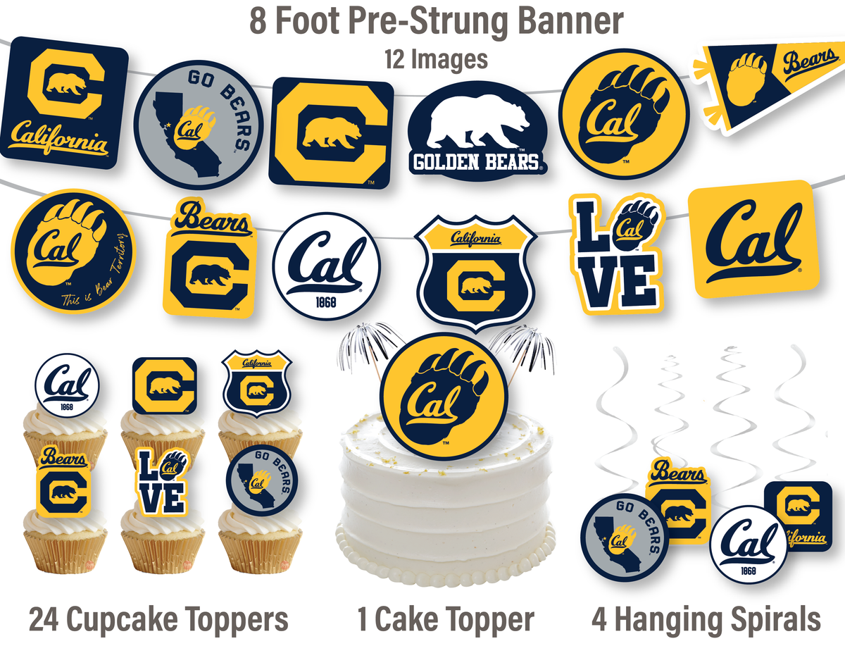 UC Berkeley Merch Graduation Decorations Party Supplies Banner 42 Pcs