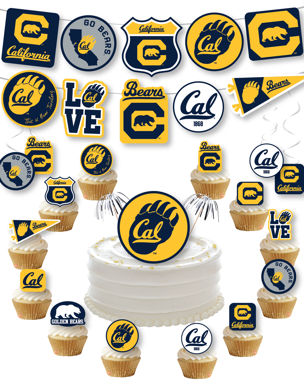 UC Berkeley Merch Graduation Decorations Party Supplies Banner 42 Pcs