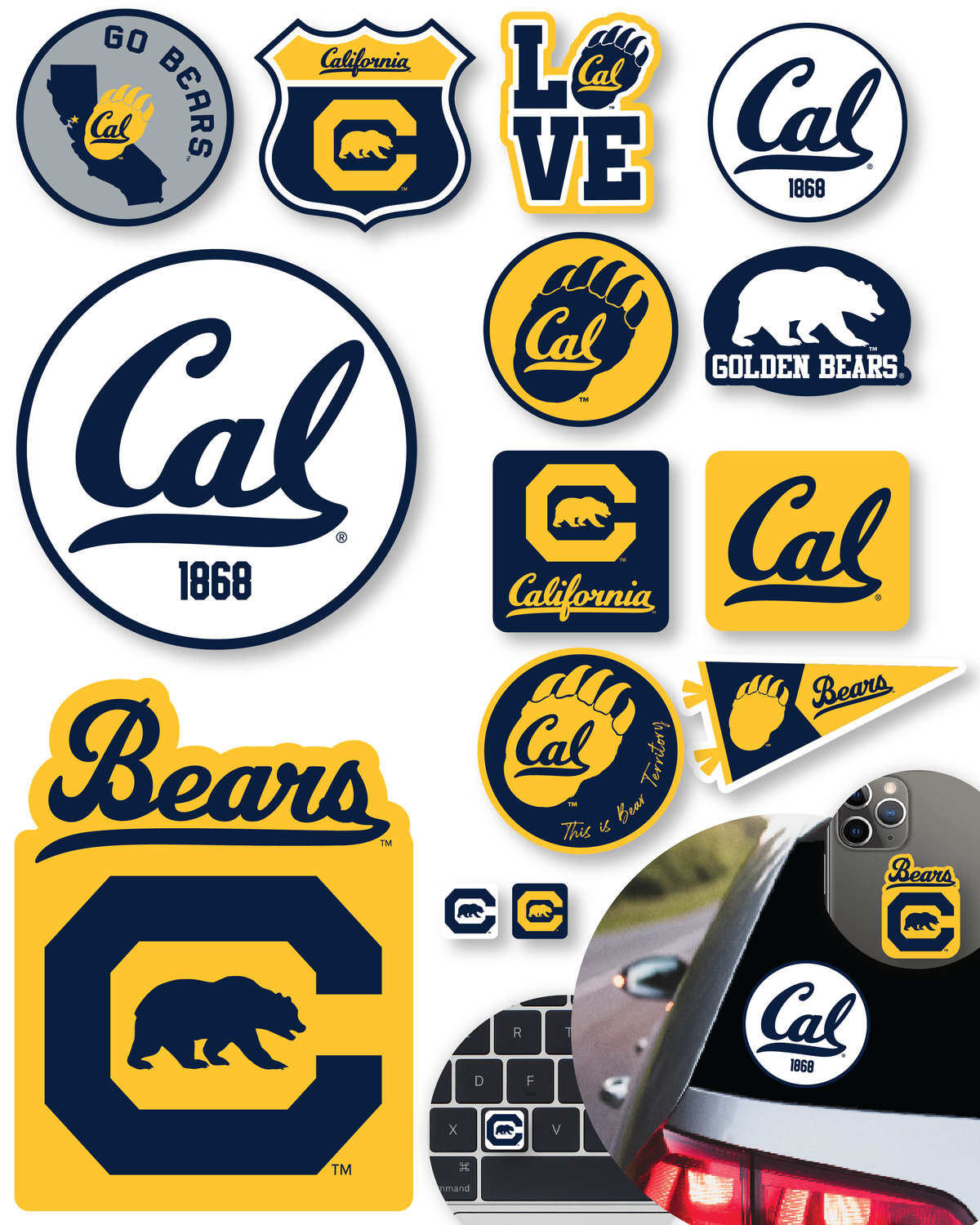 UC Berkeley Merch Stickers & Decals Merch University California 14 Pcs