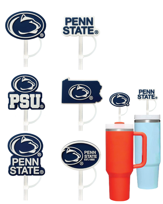 Penn State Nittany Lions 10mm Straw Toppers (6 Pieces)