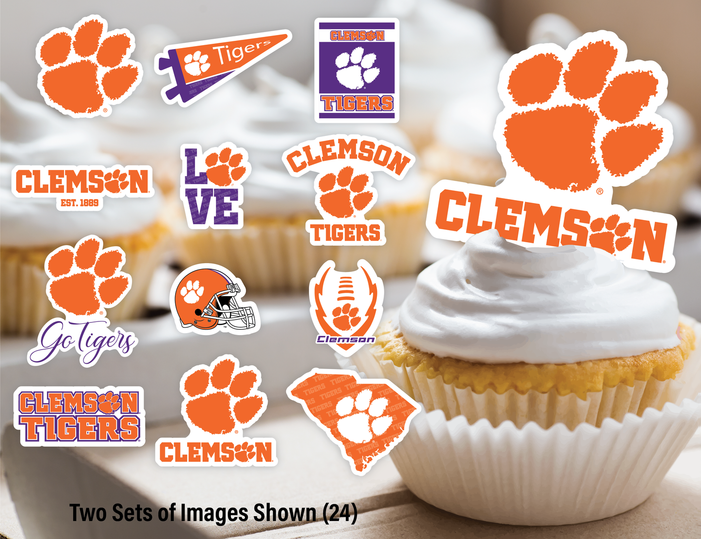 Clemson Tigers Party Decorations with Banner and Cupcake Toppers (42 Pieces)
