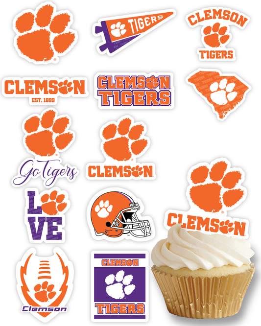 Clemson Tigers Cupcake Toppers (24 Pieces)