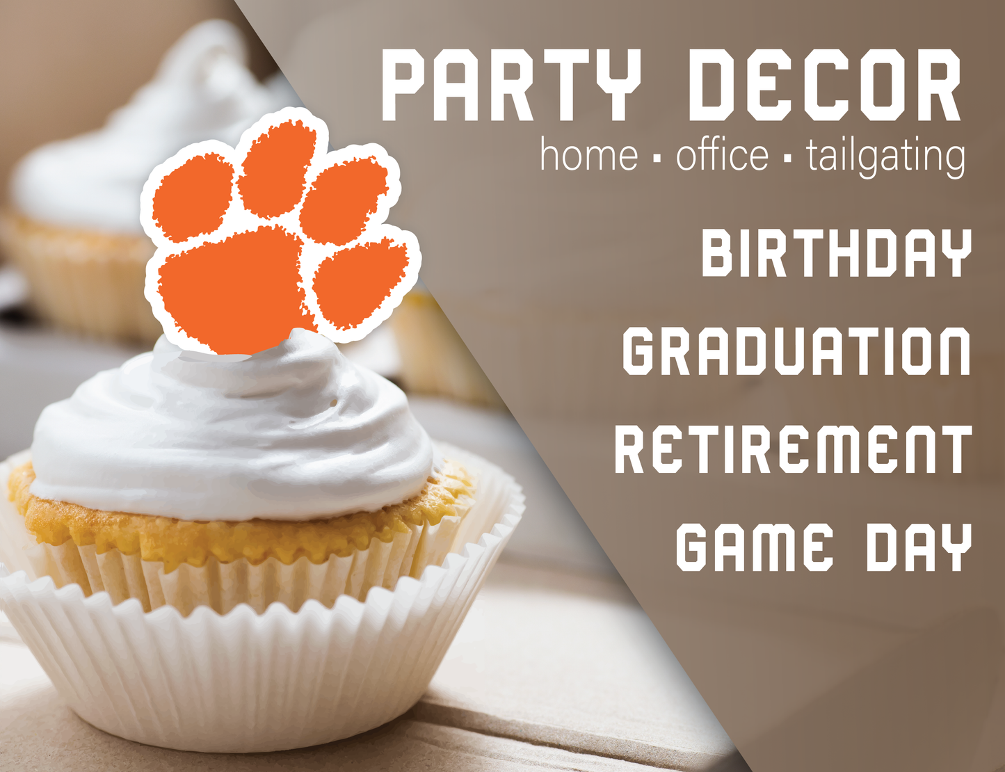 Clemson Tigers Party Decorations with Banner and Cupcake Toppers (42 Pieces)