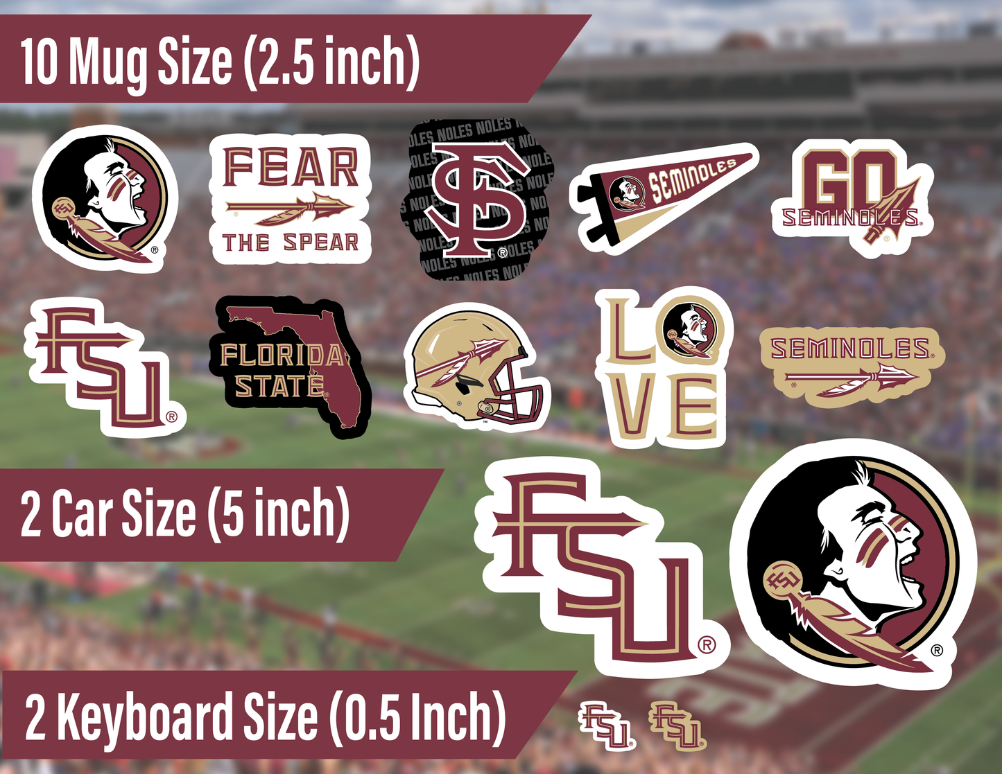 Florida State Seminoles Sticker Set (14 Pieces)