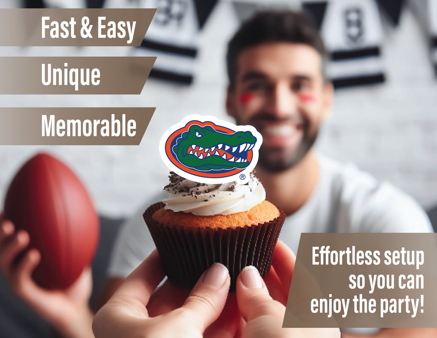 Florida Gators Party Decorations with Banner and Cupcake Toppers (42 Pieces)