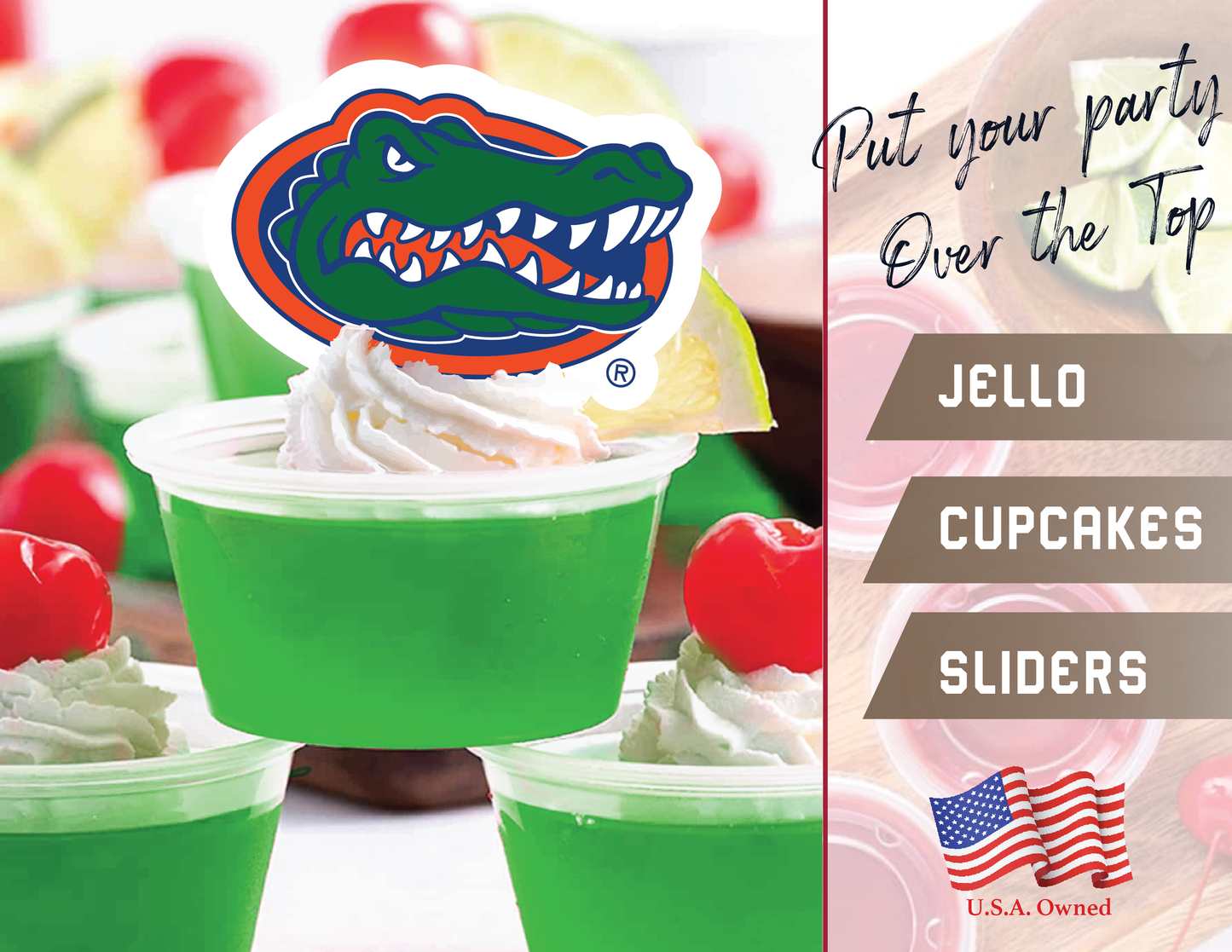 Florida Gators Party Decorations with Banner and Cupcake Toppers (42 Pieces)