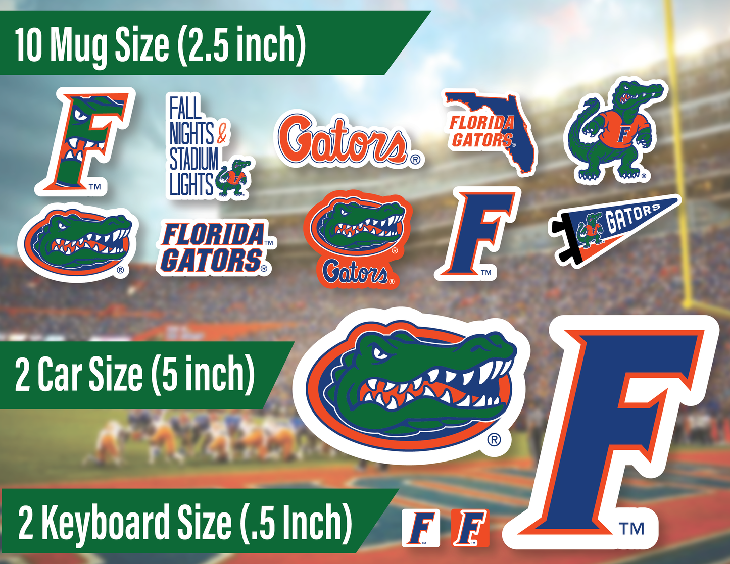 Florida Gators Sticker Set (14 Pieces)