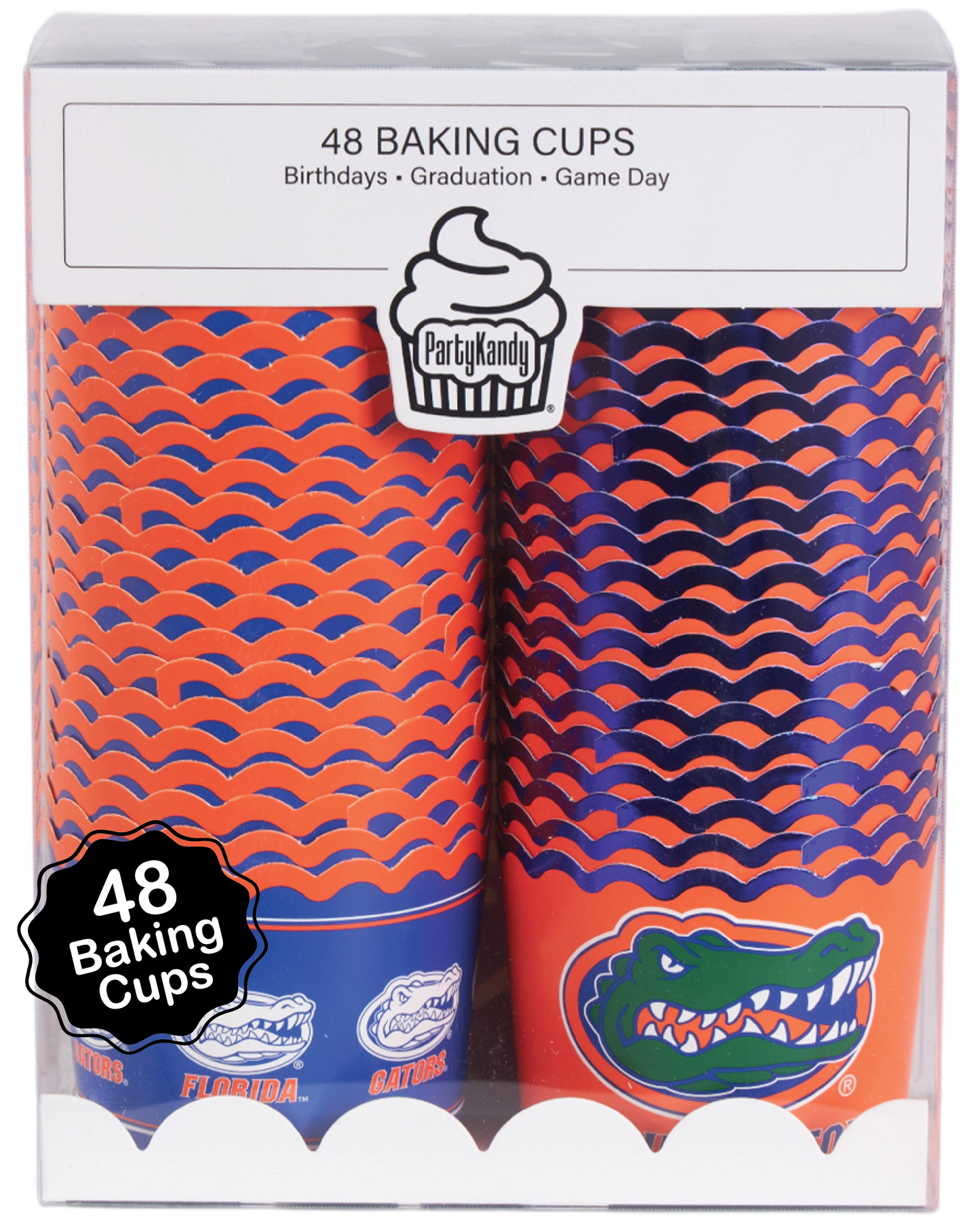 University of Florida Baking Cups (48 Pcs) for UF Gators Football, Birthday, and Graduation Party Decorations (Florida Gators)
