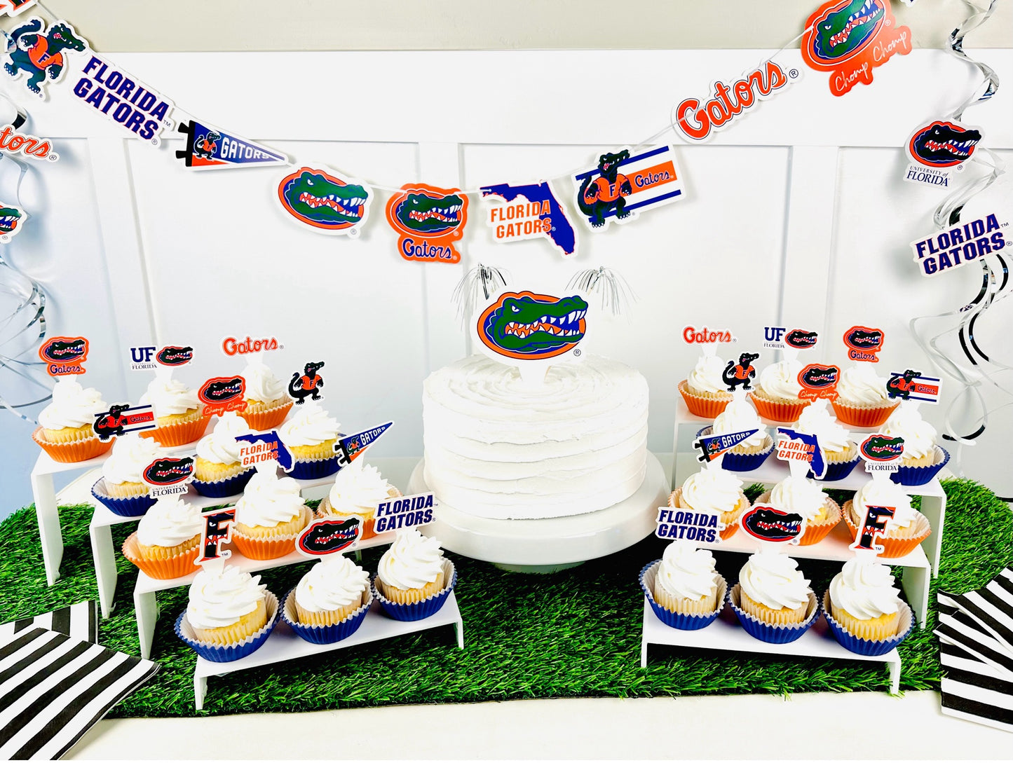 Florida Gators Party Decorations with Banner and Cupcake Toppers (42 Pieces)