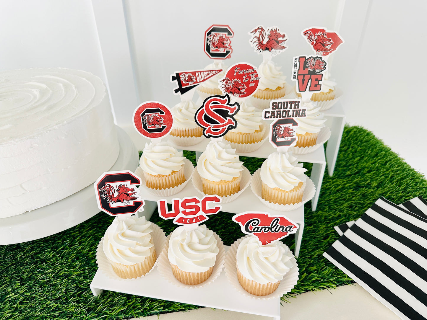 South Carolina Gamecocks Cupcake Toppers (24 Pieces)
