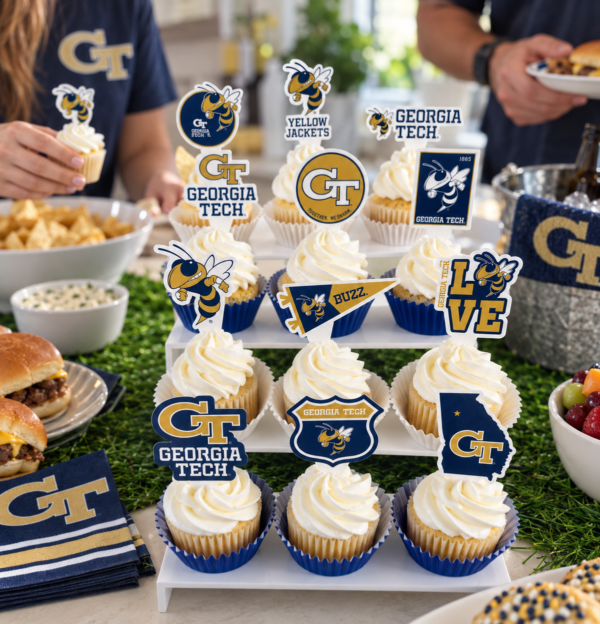 Georgia Tech Graduation Decorations University Cupcake Toppers 24 Pcs