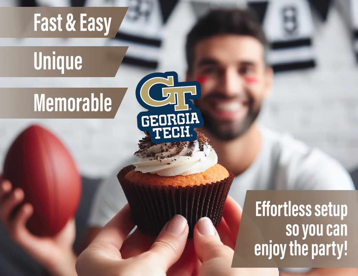 Georgia Tech Graduation Decorations University Cupcake Toppers 24 Pcs