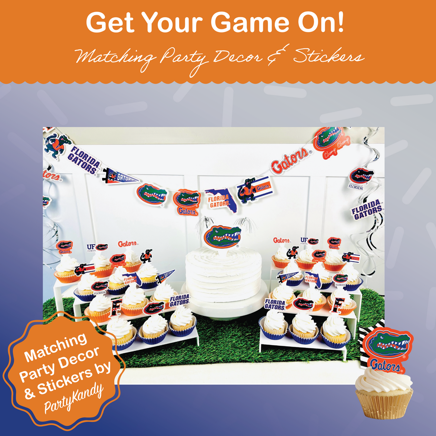 University of Florida Baking Cups (48 Pcs) for UF Gators Football, Birthday, and Graduation Party Decorations (Florida Gators)