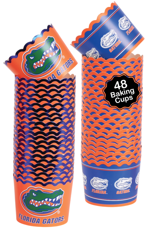 University of Florida Baking Cups (48 Pcs) for UF Gators Football, Birthday, and Graduation Party Decorations (Florida Gators)