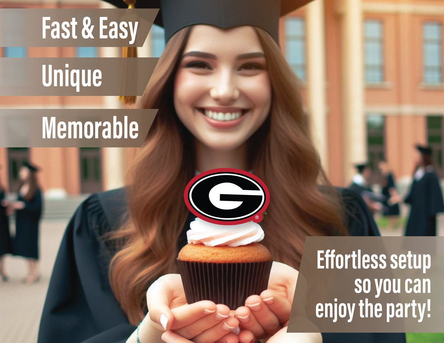 Georgia Bulldogs Party Decorations with Banner and Cupcake Toppers (42 Piece Set)